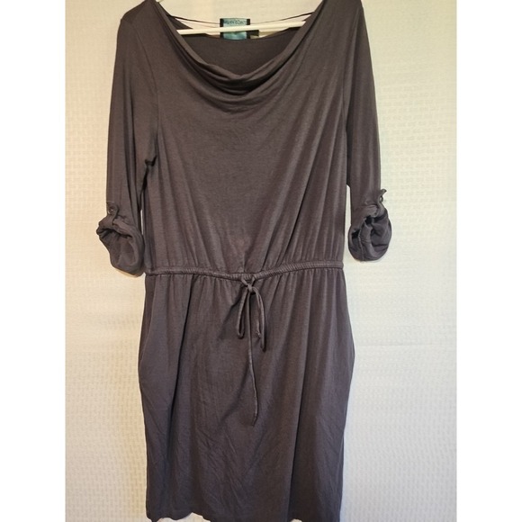Cynthia Rowley Tab Sleeve, Pockets,  Tie Waist,‎ Gray Comfort Dress Medium M - Picture 1 of 11